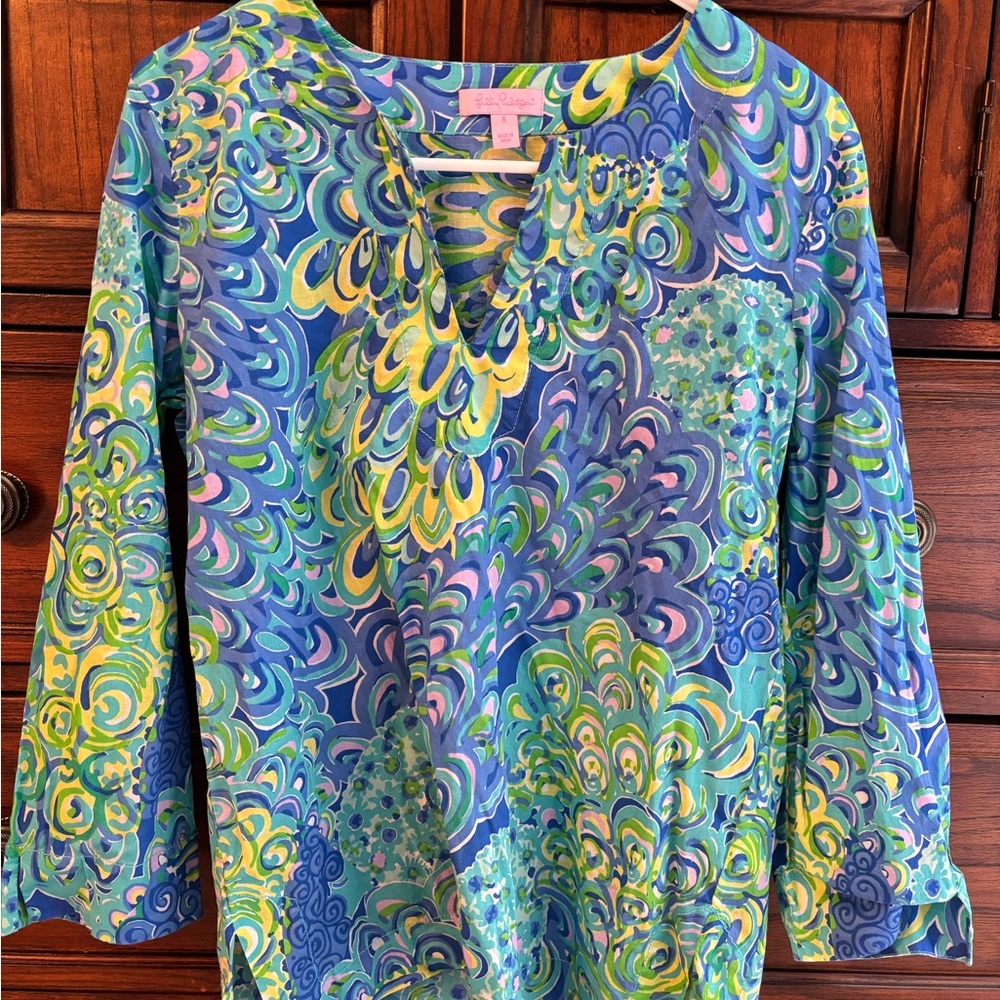 Lilly Pulitzer Vibrant Blue and Yellow Blouse